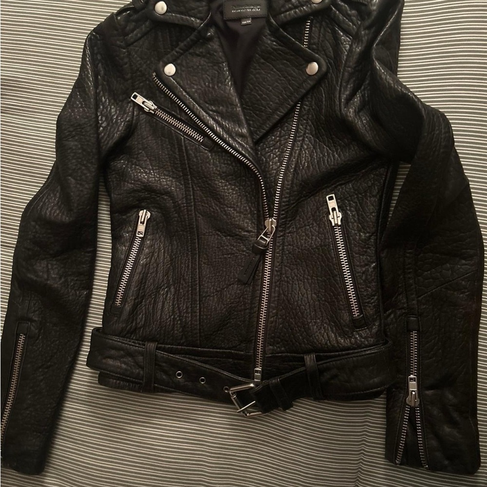 Mackage Black Leather Biker Jacket